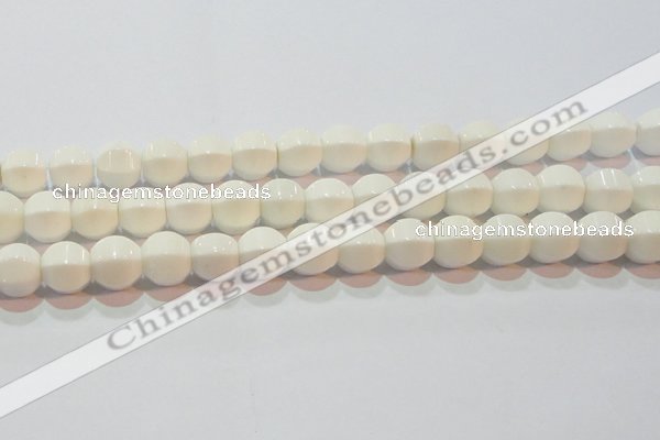 CAG7214 15.5 inches 12*12mm pumpkin white agate gemstone beads