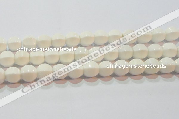 CAG7215 15.5 inches 14*14mm pumpkin white agate gemstone beads