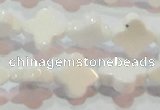 CAG7217 15.5 inches 10*10mm flower white agate gemstone beads