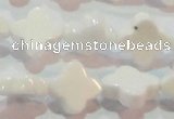 CAG7218 15.5 inches 12*12mm flower white agate gemstone beads