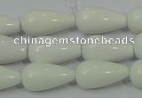 CAG722 15.5 inches 10*20mm teardrop white agate gemstone beads