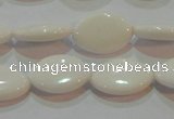 CAG7229 15.5 inches 12*16mm marquise white agate gemstone beads