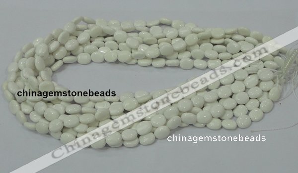 CAG723 15.5 inches 8*10mm oval white agate gemstone beads wholesale
