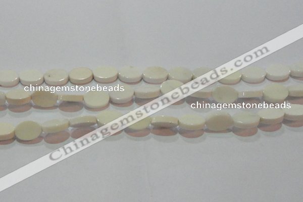 CAG7234 15.5 inches 10*14mm oval white agate gemstone beads