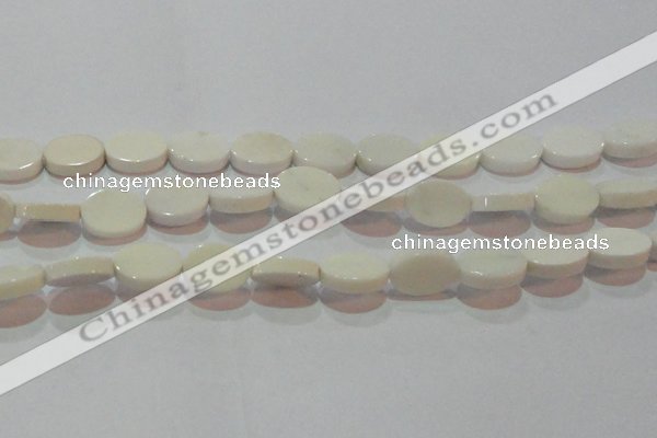 CAG7235 15.5 inches 12*16mm oval white agate gemstone beads