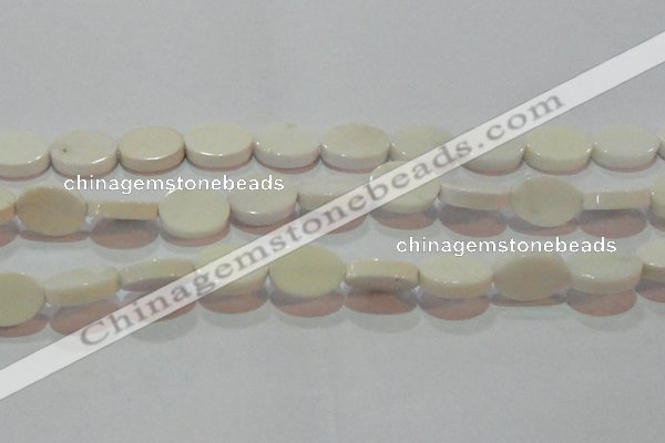 CAG7236 15.5 inches 13*18mm oval white agate gemstone beads