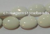 CAG7241 15.5 inches 12*16mm oval white agate gemstone beads