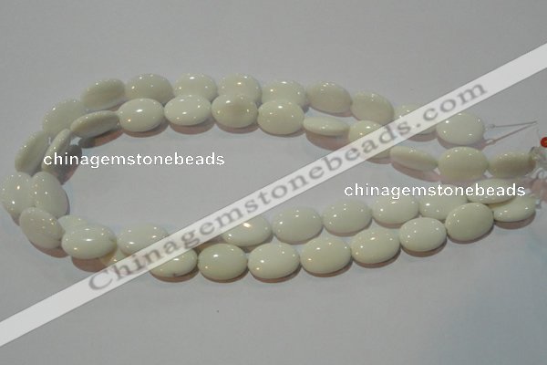 CAG7242 15.5 inches 15*20mm oval white agate gemstone beads