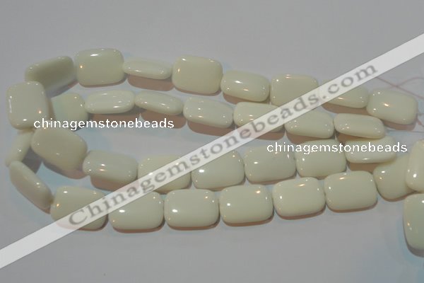 CAG7245 15.5 inches 10*14mm rectangle white agate gemstone beads