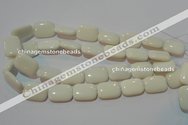 CAG7246 15.5 inches 12*16mm rectangle white agate gemstone beads