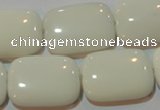 CAG7248 15.5 inches 15*20mm rectangle white agate gemstone beads