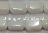 CAG7261 15.5 inches 13*18mm rectangle white agate gemstone beads