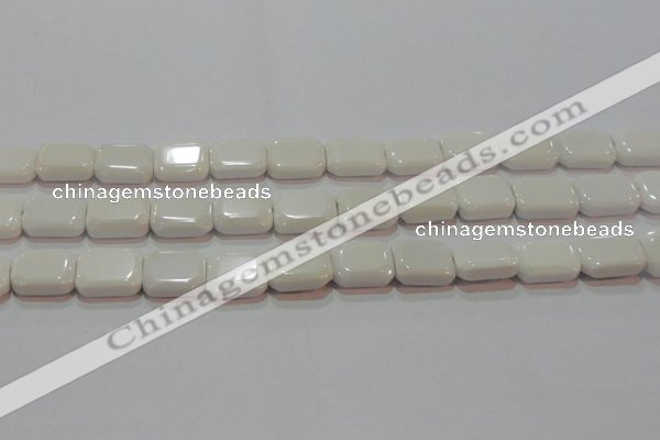 CAG7261 15.5 inches 13*18mm rectangle white agate gemstone beads