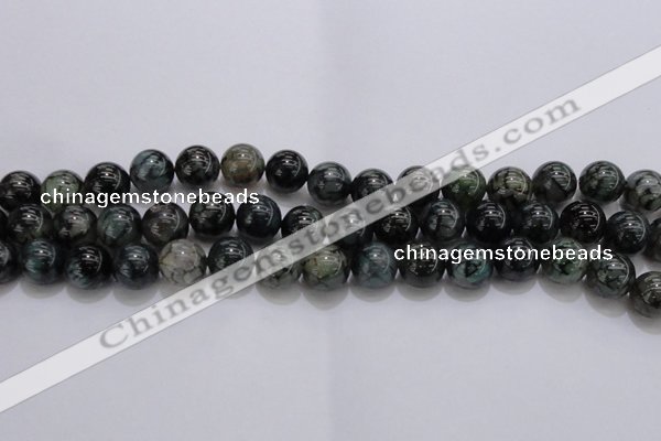 CAG7325 15.5 inches 14mm round dragon veins agate beads wholesale