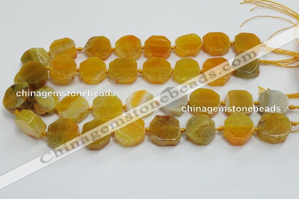 CAG7356 15.5 inches 18*20mm - 20*22mm octagonal dragon veins agate beads