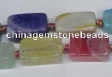 CAG7370 15.5 inches 10*15mm - 10*20mm cuboid dragon veins agate beads