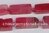 CAG7372 15.5 inches 8*20mm - 10*25mm cuboid dragon veins agate beads