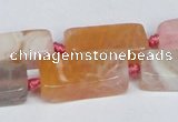 CAG7373 15.5 inches 8*20mm - 10*25mm cuboid dragon veins agate beads