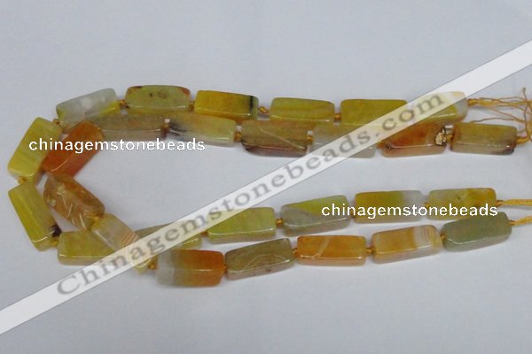 CAG7374 15.5 inches 8*20mm - 10*25mm cuboid dragon veins agate beads