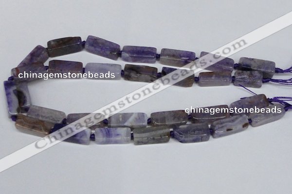 CAG7375 15.5 inches 8*20mm - 10*25mm cuboid dragon veins agate beads