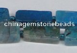 CAG7376 15.5 inches 8*20mm - 10*25mm cuboid dragon veins agate beads