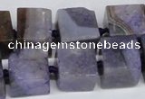 CAG7383 15.5 inches 11*12mm - 13*14mm cube dragon veins agate beads