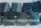 CAG7384 15.5 inches 11*12mm - 13*14mm cube dragon veins agate beads