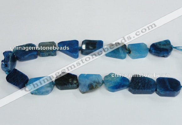 CAG7395 15.5 inches 18*25mm - 20*28mm freeform dragon veins agate beads