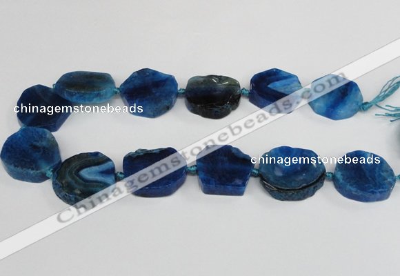 CAG7400 15.5 inches 25*25mm - 30*35mm freeform dragon veins agate beads