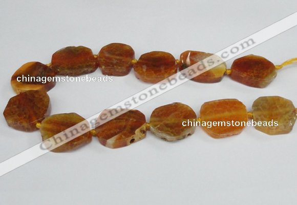 CAG7402 15.5 inches 25*30mm - 30*35mm freeform dragon veins agate beads