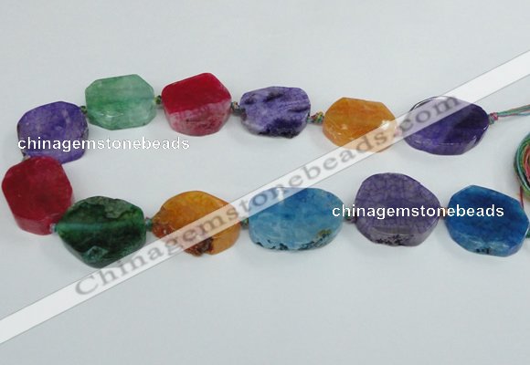 CAG7404 15.5 inches 22*25mm - 25*35mm freeform dragon veins agate beads