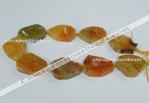 CAG7406 15.5 inches 25*35mm - 30*40mm freeform dragon veins agate beads