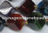 CAG7418 15.5 inches 13*14mm - 14*15mm cube dragon veins agate beads