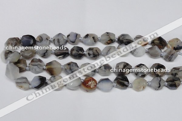 CAG7430 15.5 inches 13*15mm - 15*18mm faceted nuggets Montana agate beads