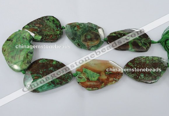 CAG7431 15.5 inches 40*45mm - 45*60mm faceted freeform ocean agate beads