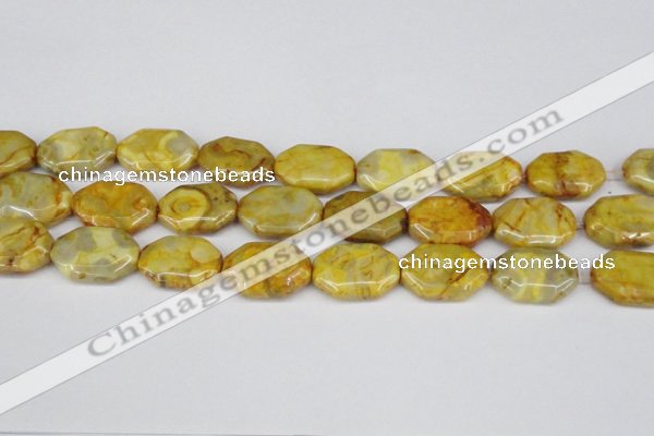 CAG7437 15.5 inches 20*30mm octagonal crazy lace agate beads