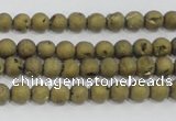 CAG7445 15.5 inches 4mm round plated druzy agate beads wholesale