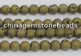 CAG7446 15.5 inches 6mm round plated druzy agate beads wholesale