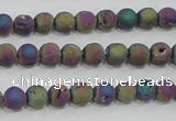 CAG7449 15.5 inches 6mm round plated druzy agate beads wholesale