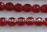 CAG7456 15.5 inches 6mm faceted round matte red agate beads