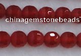 CAG7457 15.5 inches 8mm faceted round matte red agate beads