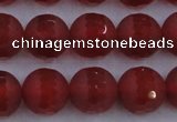 CAG7459 15.5 inches 12mm faceted round matte red agate beads