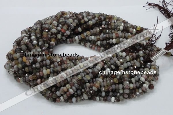 CAG746 15.5 inches 4*6mm faceted rondelle botswana agate beads