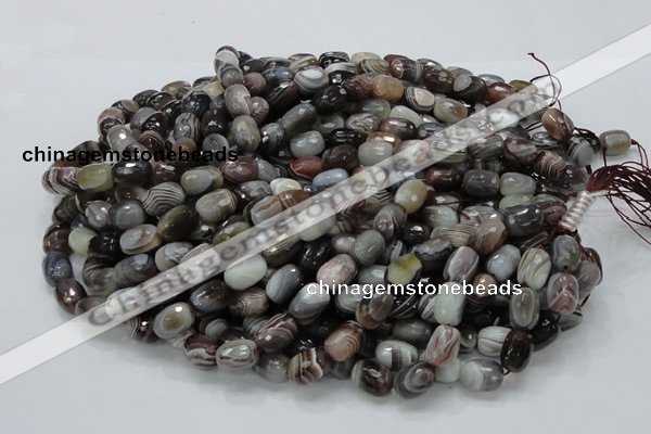 CAG747 15.5 inches 10*14mm faceted egg-shaped botswana agate beads