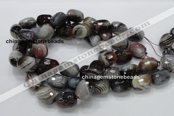 CAG748 15.5 inches 18*25mm faceted egg-shaped botswana agate beads