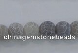 CAG7483 15.5 inches 14mm round frosted agate beads wholesale