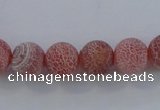 CAG7486 15.5 inches 4mm round frosted agate beads wholesale