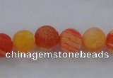 CAG7494 15.5 inches 4mm round frosted agate beads wholesale