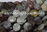 CAG750 15.5 inches 8mm faceted coin botswana agate beads wholesale