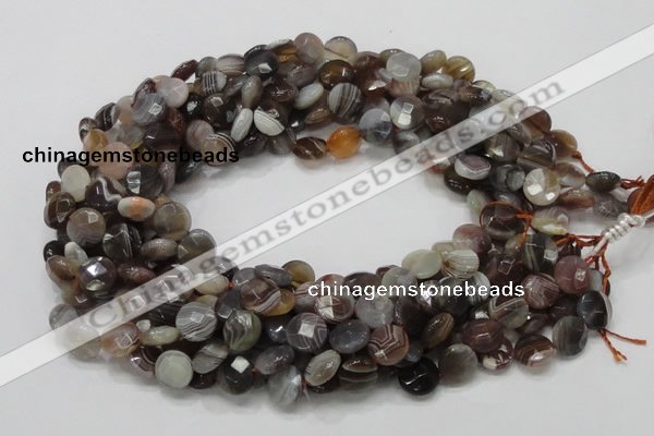 CAG751 15.5 inches 10mm faceted coin botswana agate beads wholesale